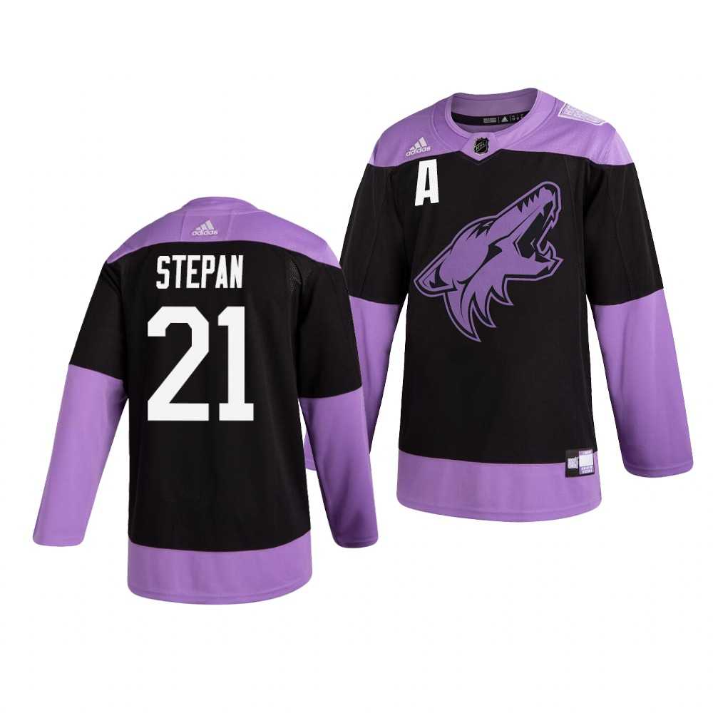 Coyotes 21 Derek Stepan Black Purple Hockey Fights Cancer Adidas Jersey Dzhi,We sell and wholesale Coyotes 21 Derek Stepan Black Purple Hockey Fights Cancer Adidas Jersey Dzhi on line form chian!
